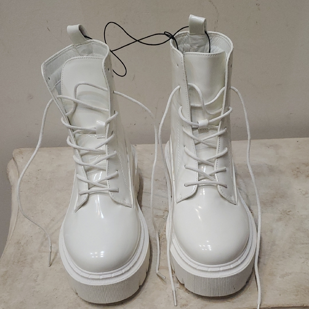 Forever 21 White Combat Boots